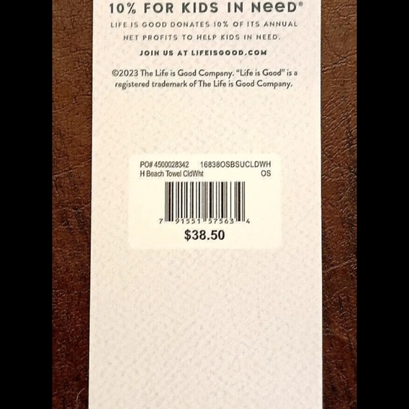 Life Is Good Tropical Palms Scene Giant Beach Towel 38 x 65" New NOS Tags 2023 - Picture 4 of 8